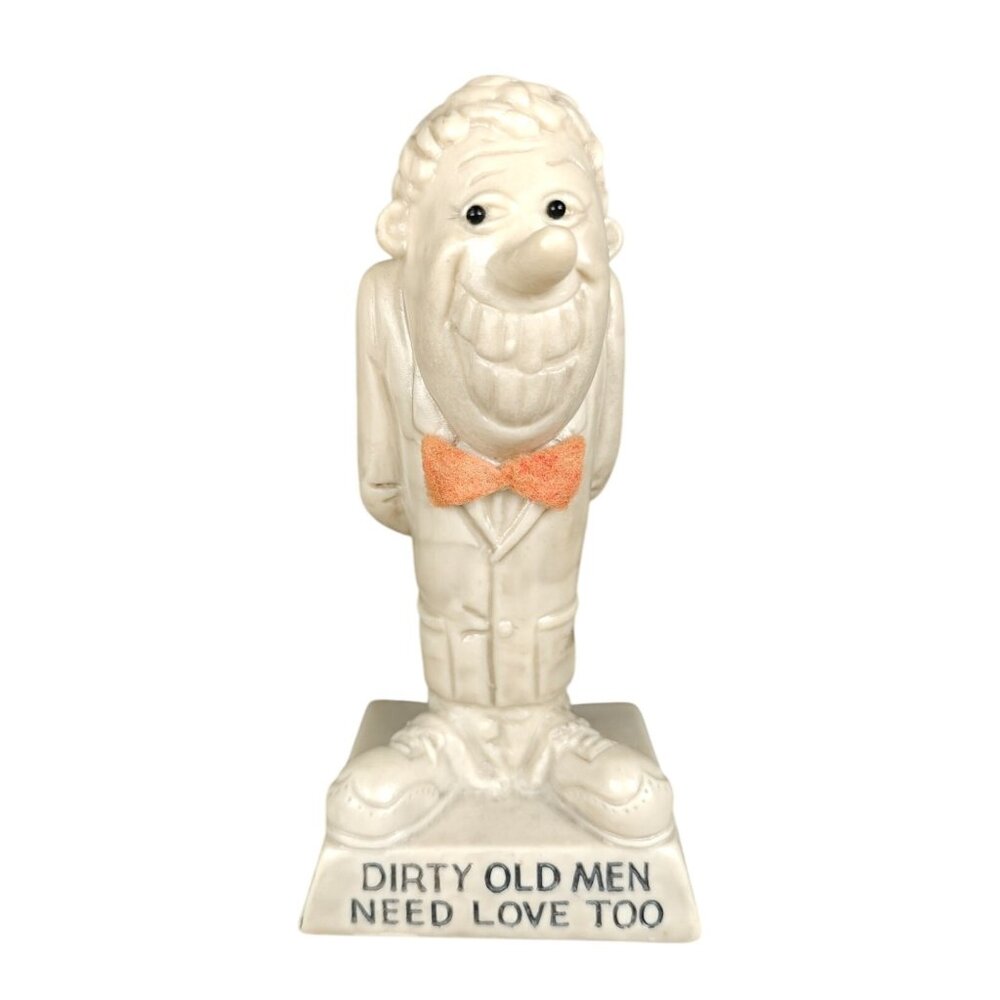 Vintage Russ Berrie Sillisculpt Novelty Figurine Dirty Old Men Need Love Too